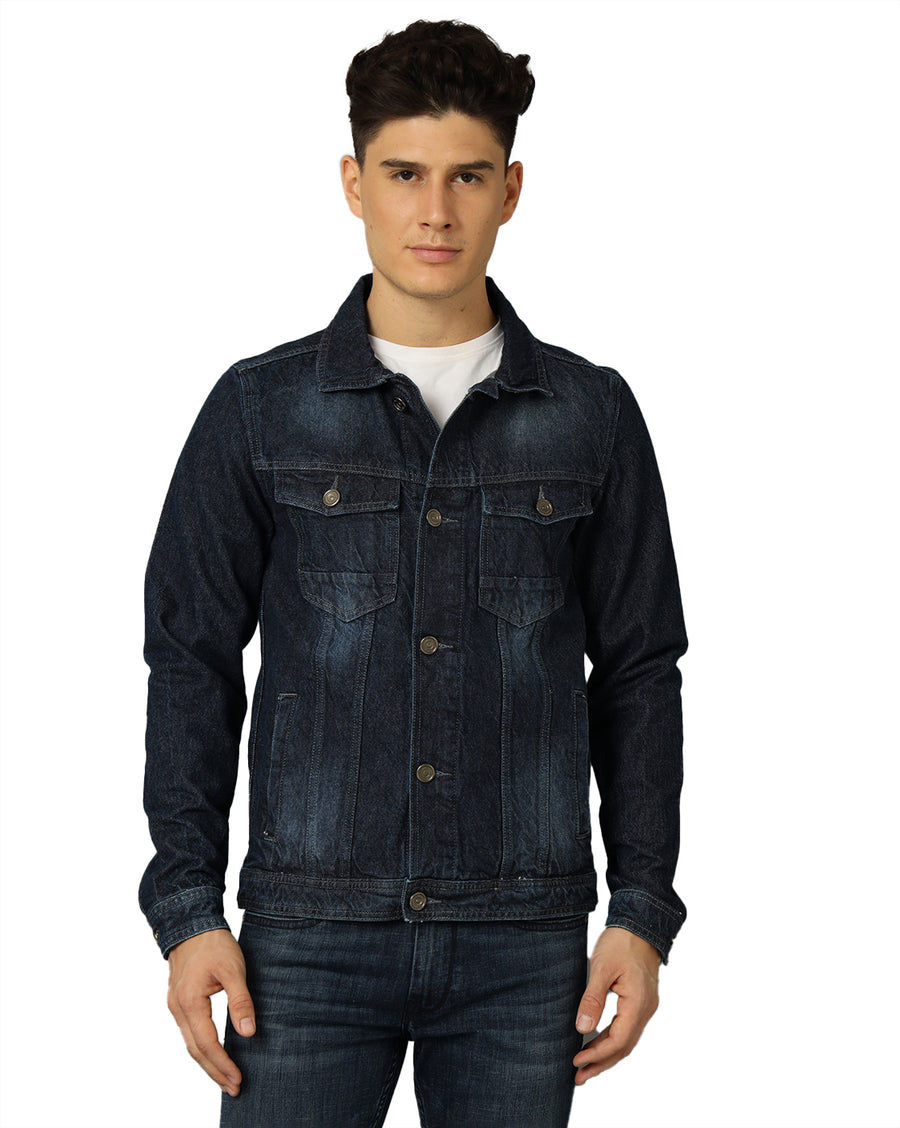 Washed Pure Cotton Denim Jacket