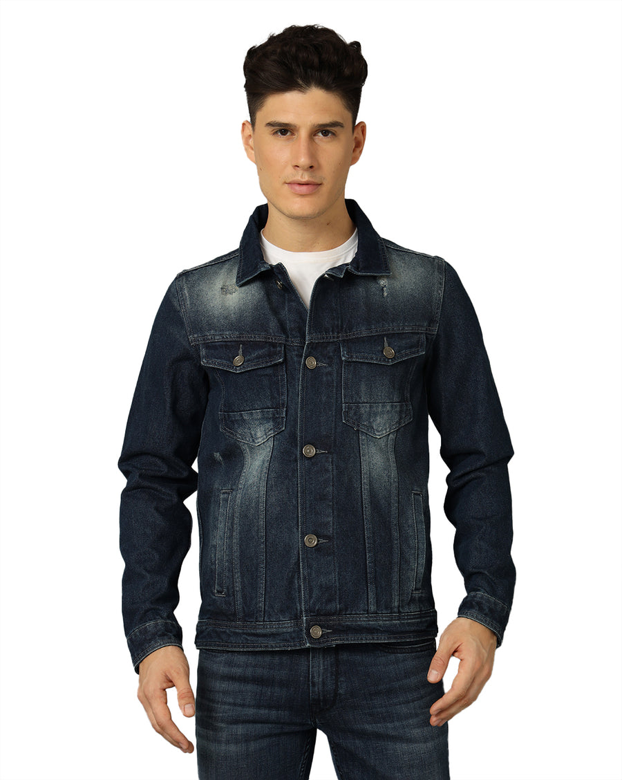 Washed Pure Cotton Denim Jacket