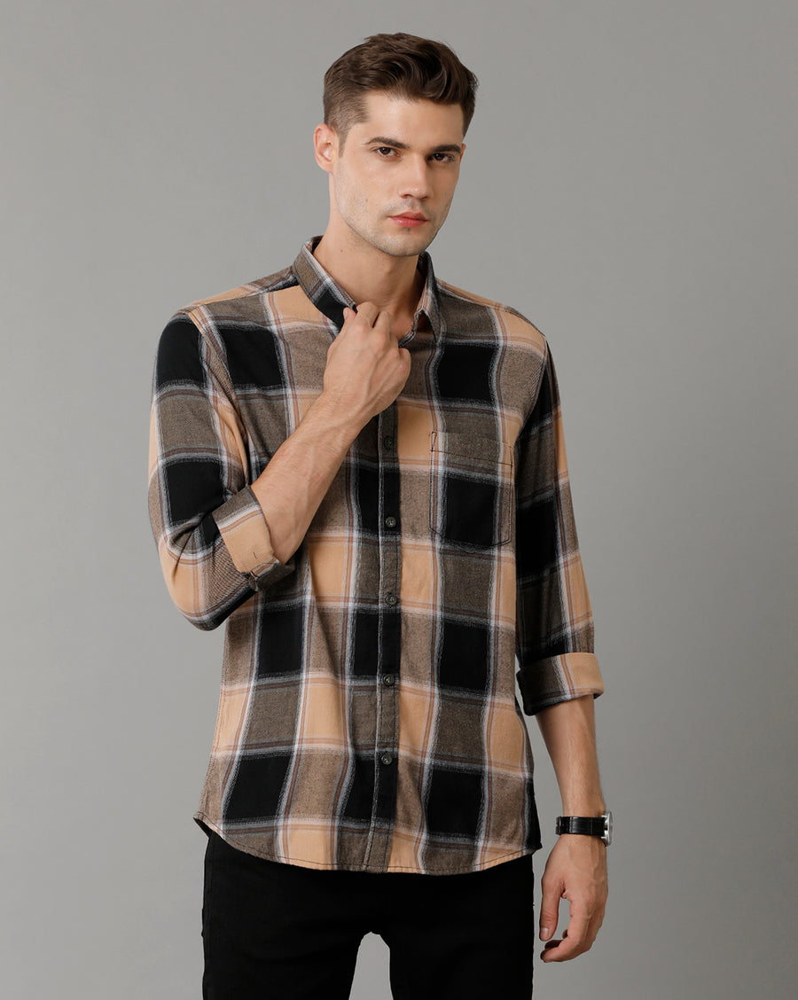 Voi Jeans Slim Fit Buffalo Checked Pure Cotton Casual Shirt