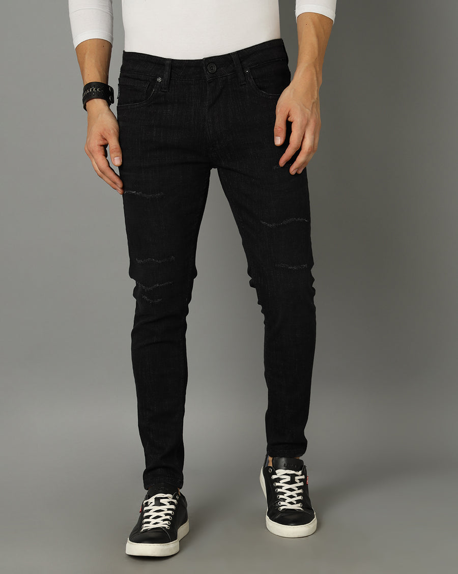 Voi Jeans Men Mid-Rise Skinny Fit No Fade Jeans