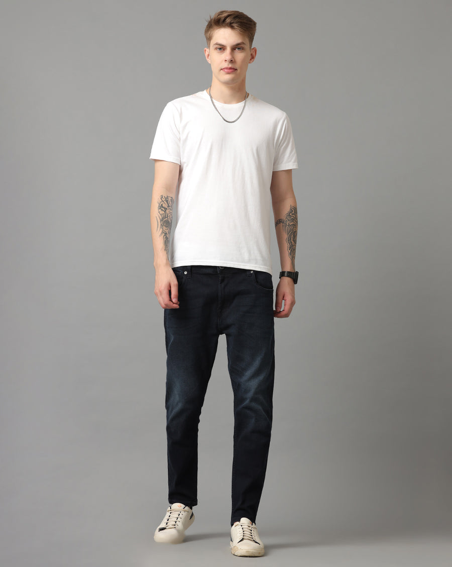 INDIGO TRACK CROPPED SKINNY FIT JEANS