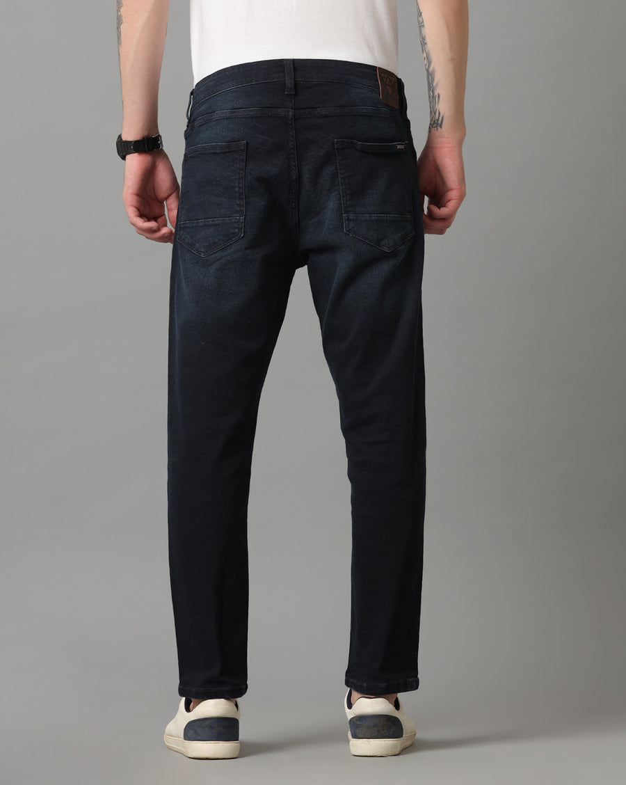 INDIGO TRACK CROPPED SKINNY FIT JEANS