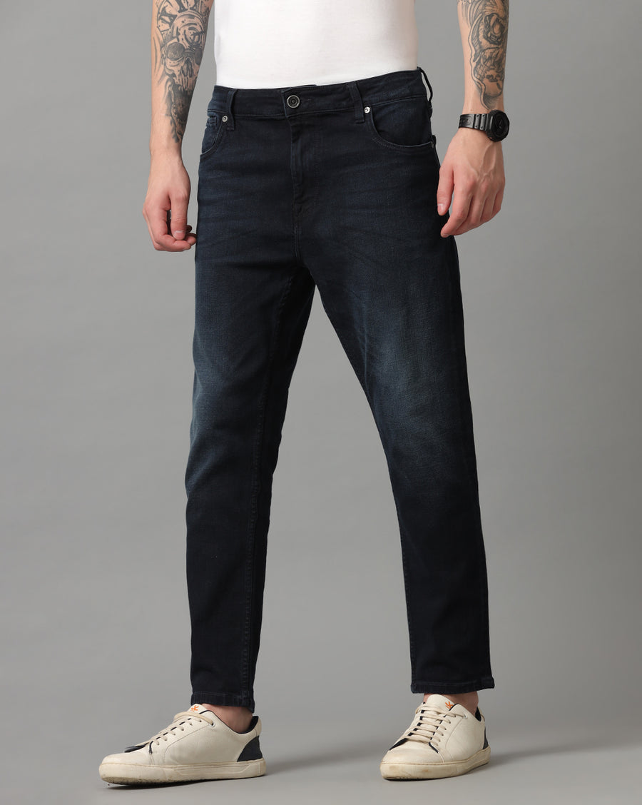 INDIGO TRACK CROPPED SKINNY FIT JEANS