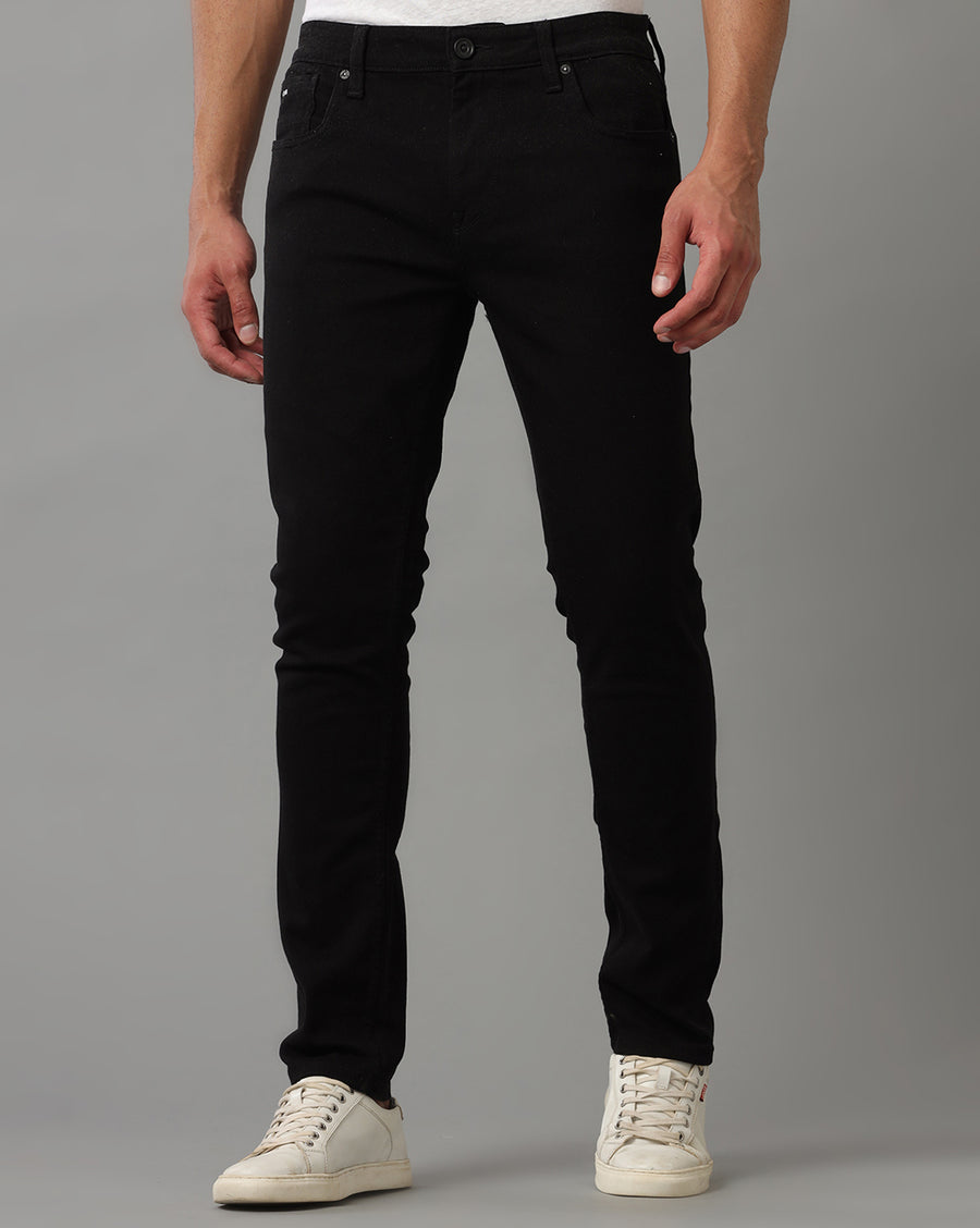 BLACK TRACK SKINNY FIT JEANS