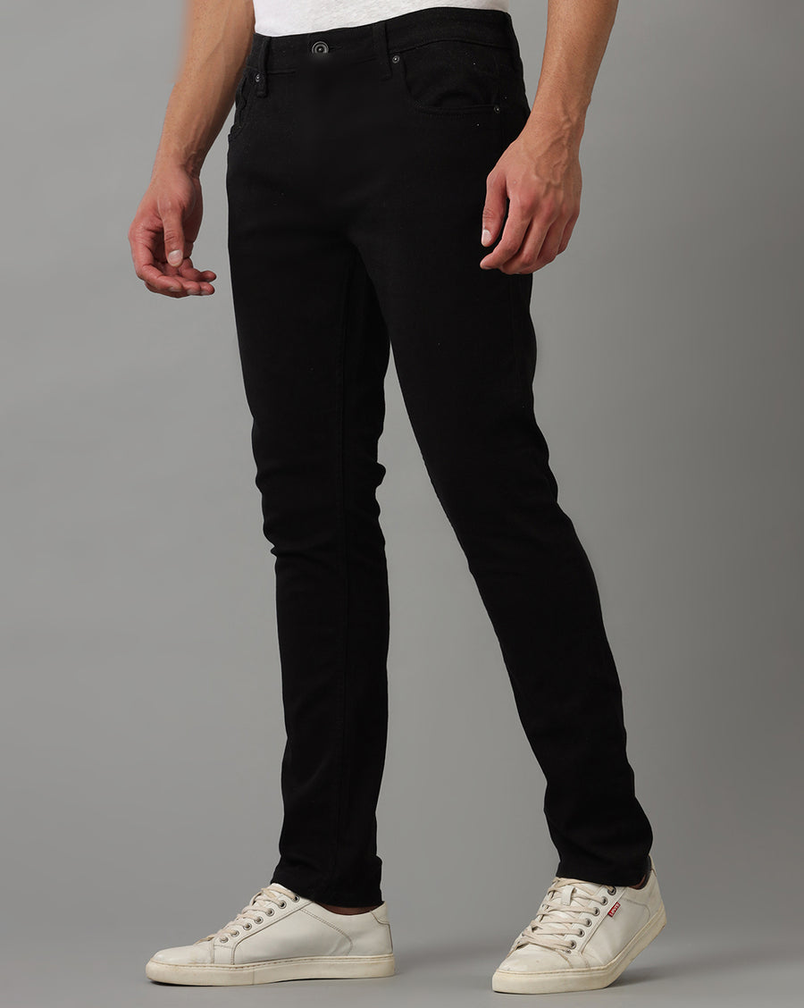 BLACK TRACK SKINNY FIT JEANS