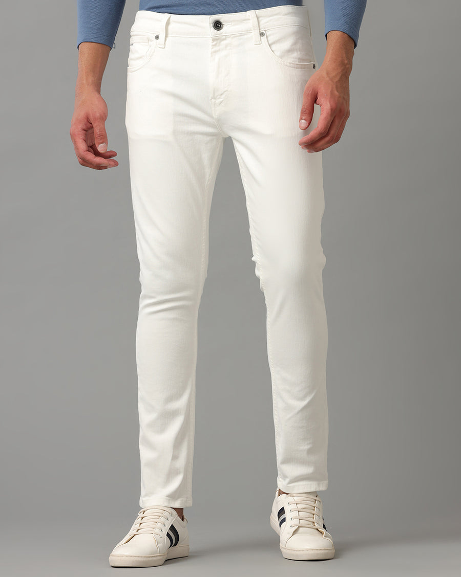 WHITE TRACK SKINNY FIT JEANS