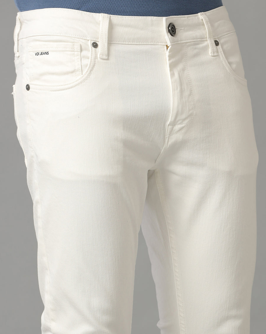 WHITE TRACK SKINNY FIT JEANS