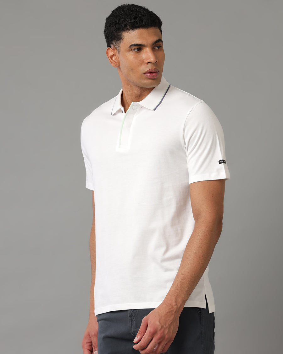 WHITE REGULAR FIT T SHIRT