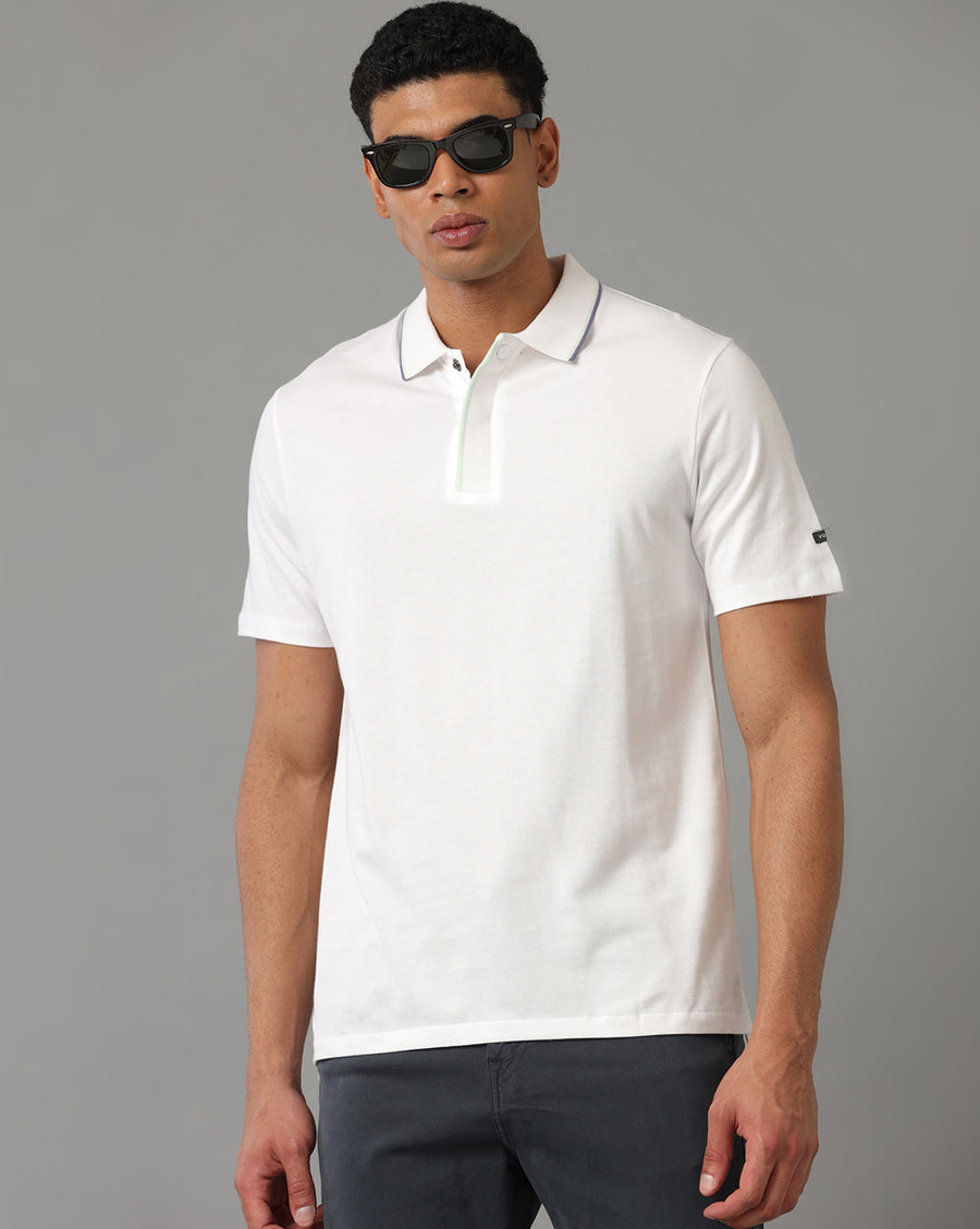 WHITE REGULAR FIT T SHIRT