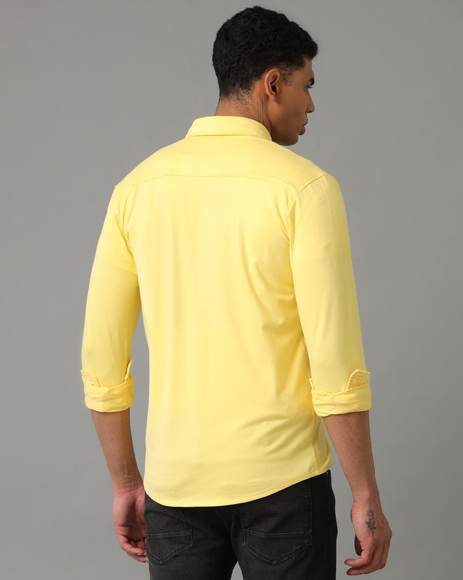 YELLOW SLIM FIT KNIT SHIRT