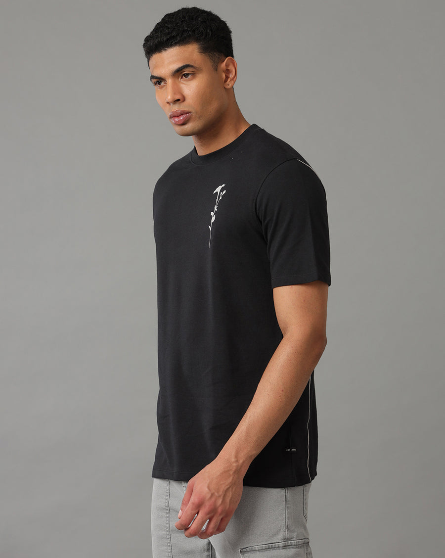 JET BLACK BOXY FIT T SHIRT