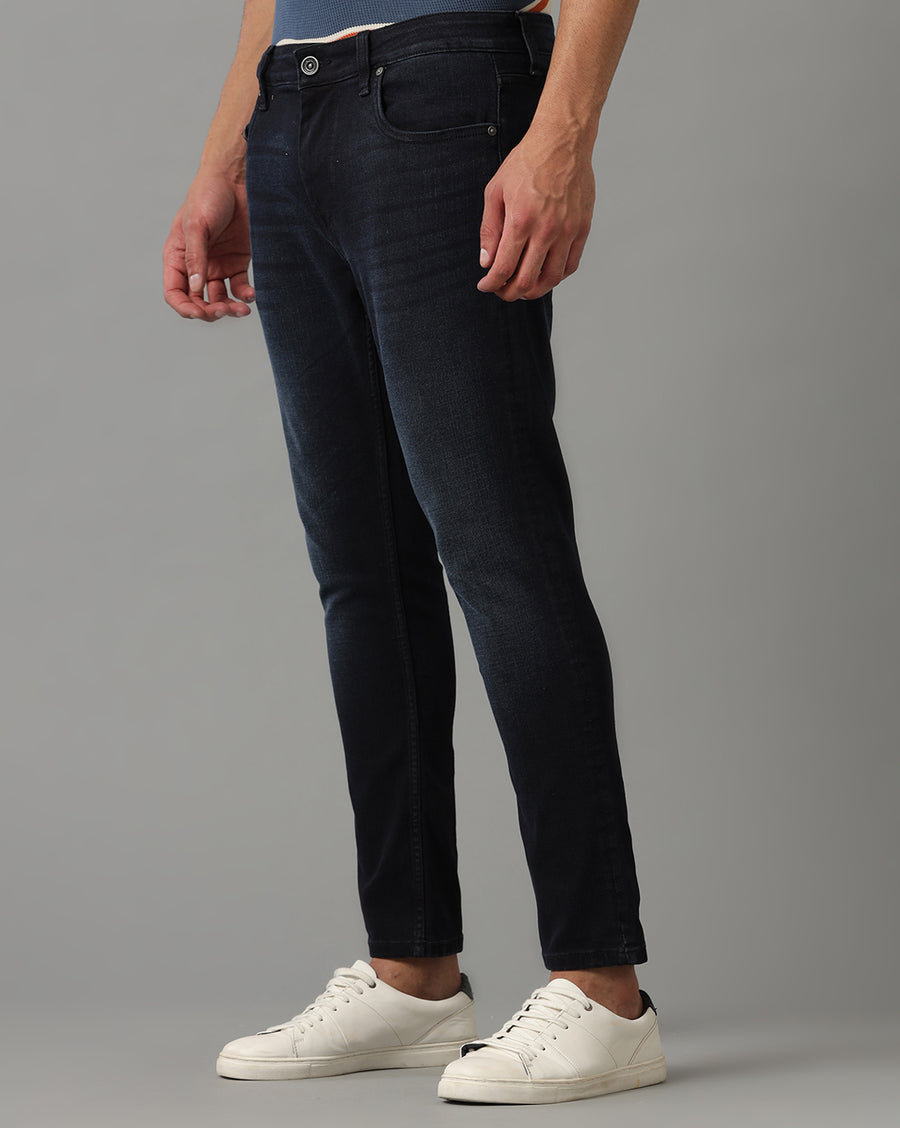 INDIGO TRACK CROPPED SKINNY FIT JEANS