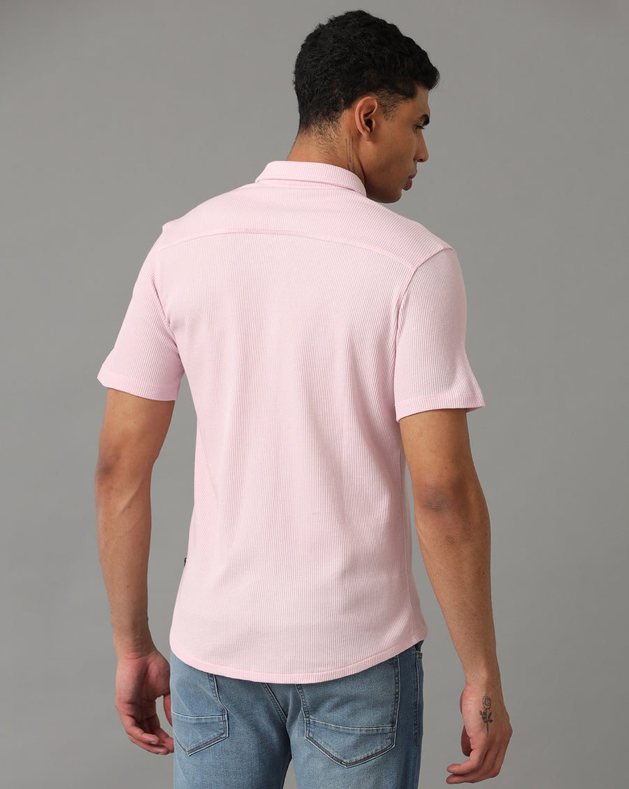 PINK REGULAR FIT KNIT SHIRT