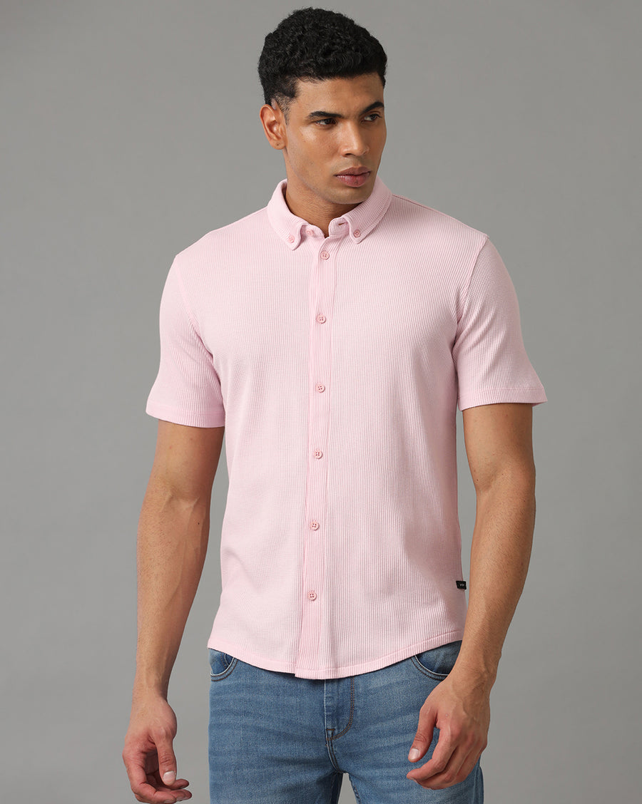 PINK REGULAR FIT KNIT SHIRT