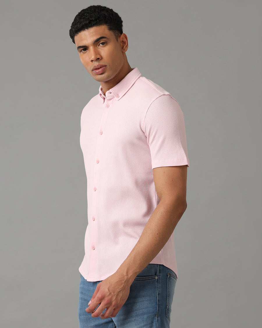 PINK REGULAR FIT KNIT SHIRT