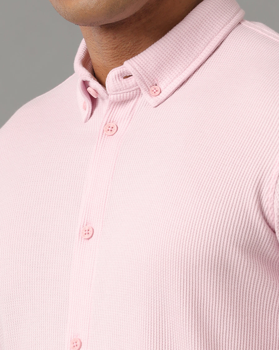 PINK REGULAR FIT KNIT SHIRT