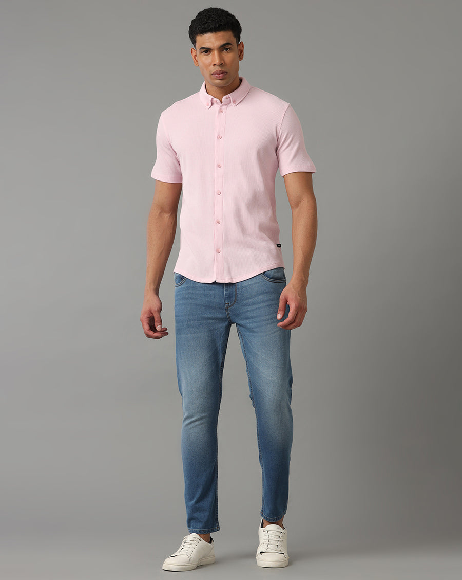 PINK REGULAR FIT KNIT SHIRT