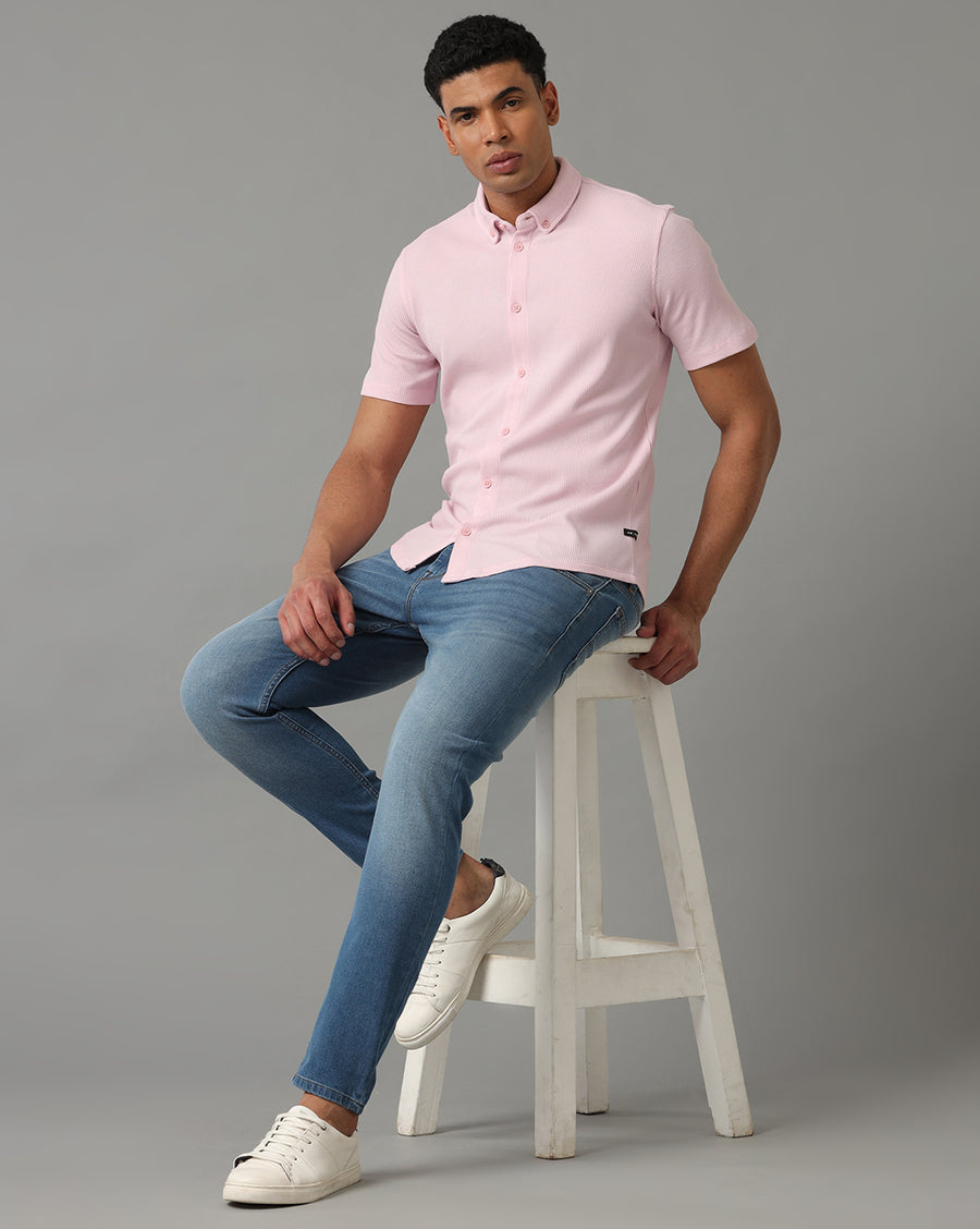 PINK REGULAR FIT KNIT SHIRT