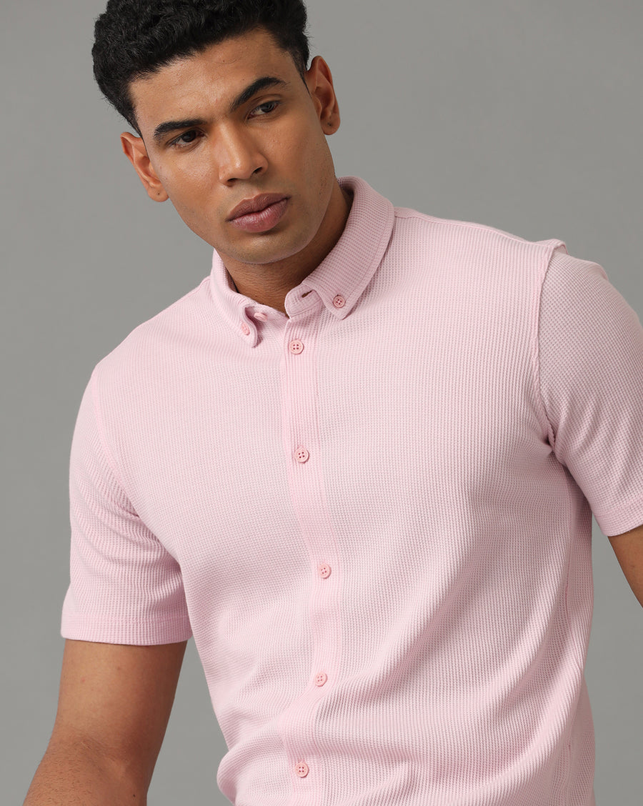 PINK REGULAR FIT KNIT SHIRT