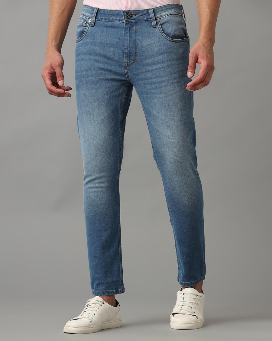 JET INDIGO TRACK CROPPED SKINNY FIT JEANS