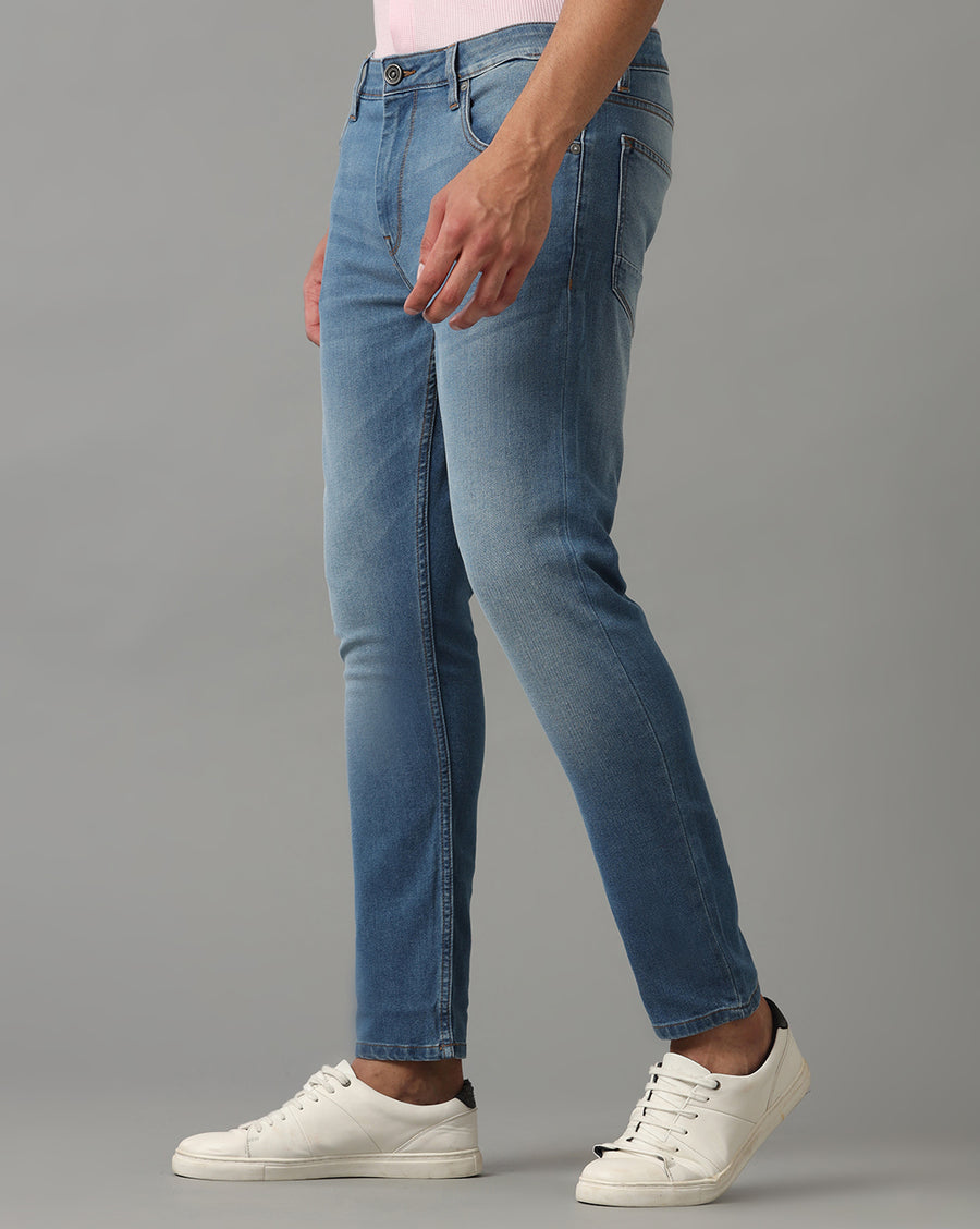 JET INDIGO TRACK CROPPED SKINNY FIT JEANS