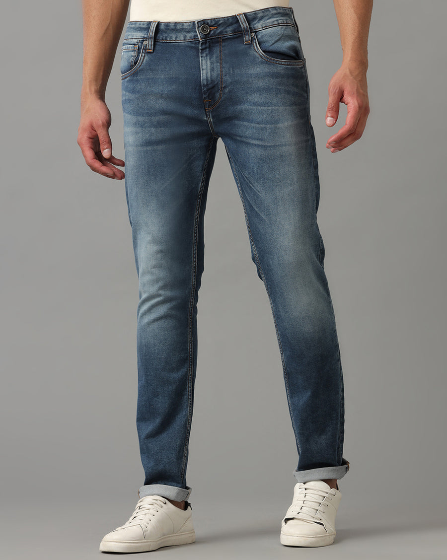 INDIGO TRACK SKINNY FIT JEANS