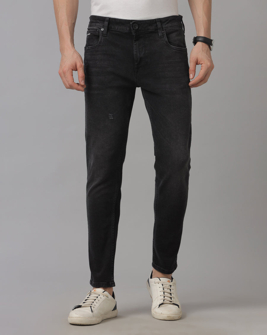 Men's Track Skinny Fit Black Denim Jeans