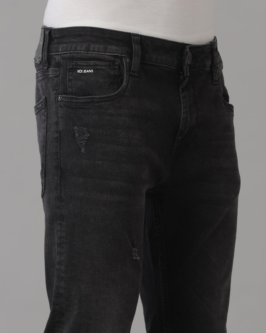 Men's Track Skinny Fit Black Denim Jeans