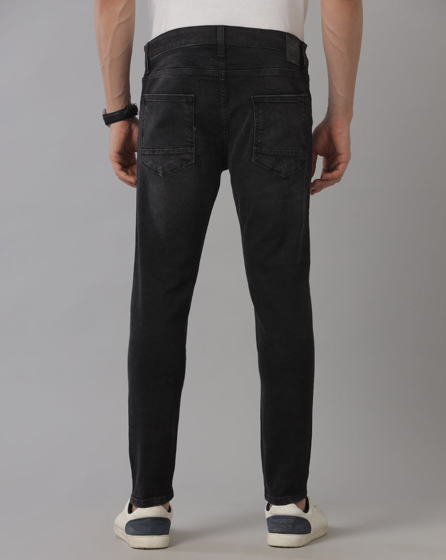 Men's Track Skinny Fit Black Denim Jeans