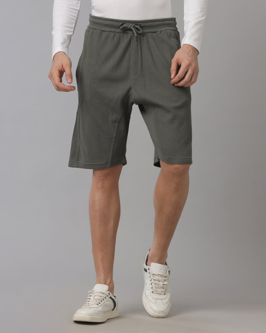 Men's Regular Fit Olive Shorts