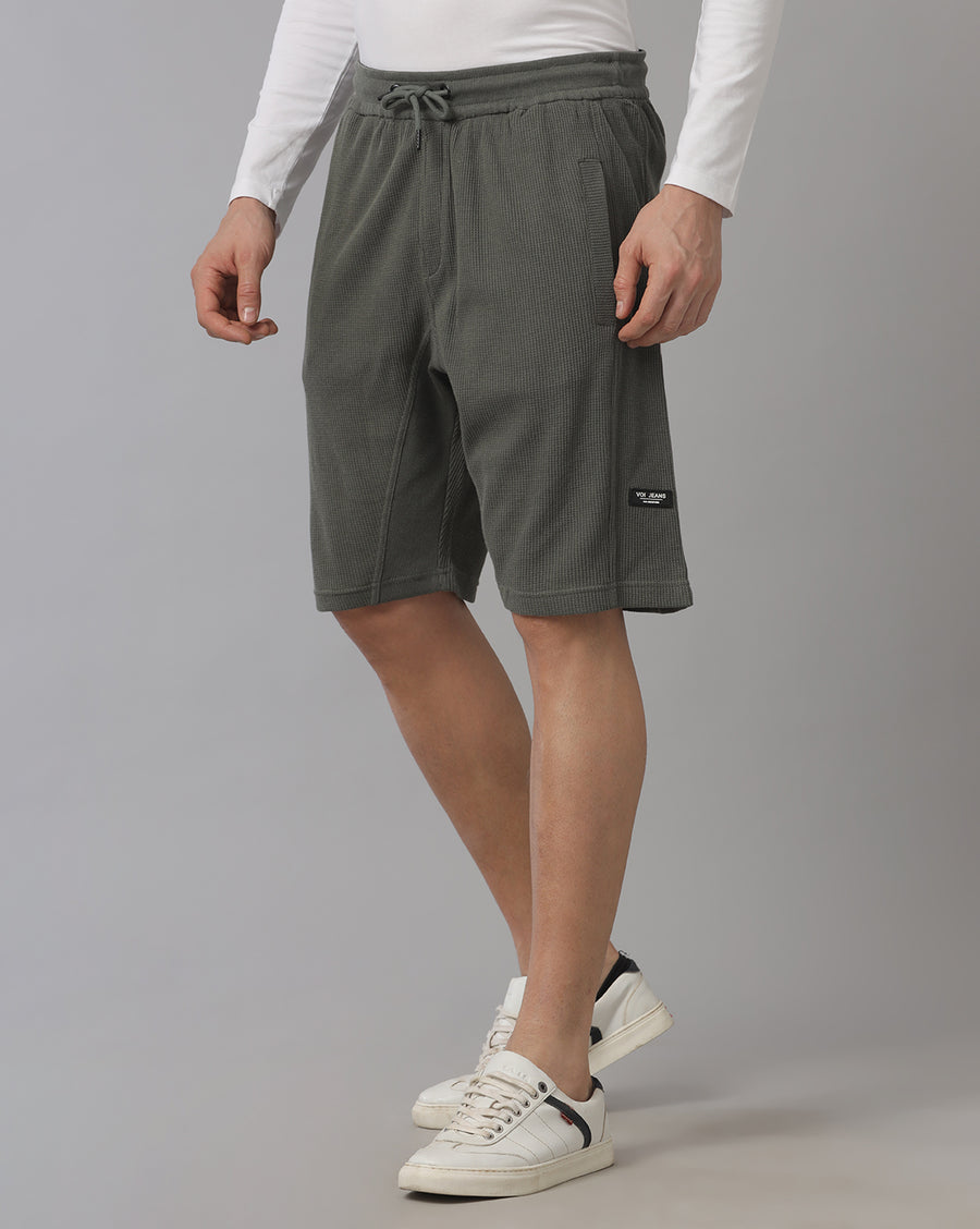 Men's Regular Fit Olive Shorts