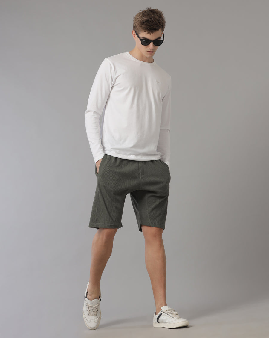 Men's Regular Fit Olive Shorts