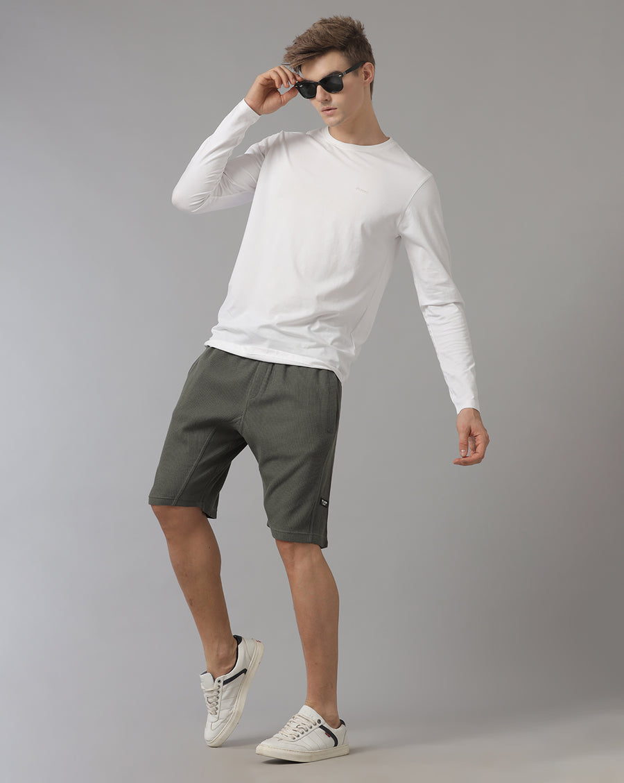 Men's Regular Fit Olive Shorts