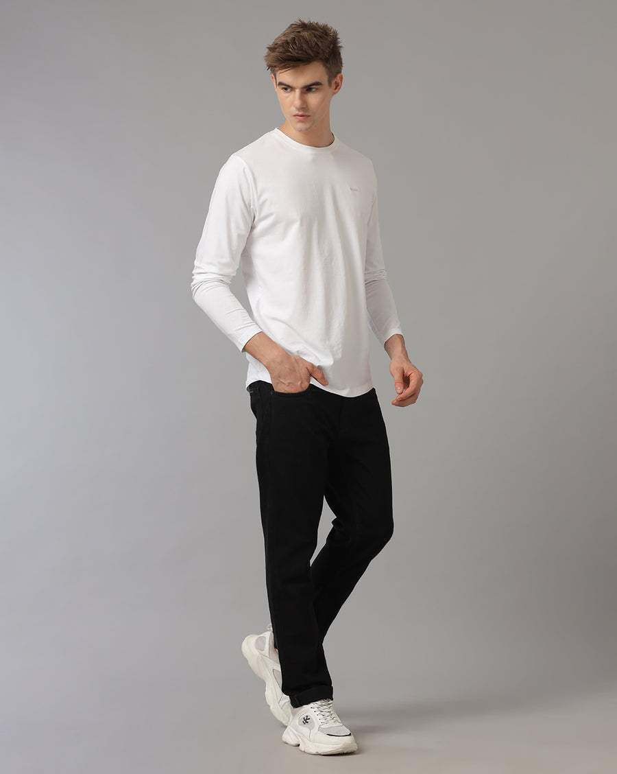 Men's Track Skinny Black Jeans