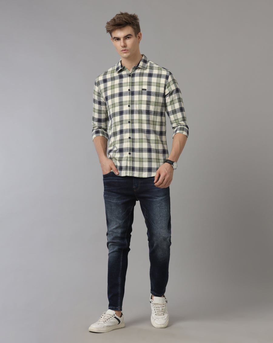 Men's Indigo Track Cropped Skinny Jeans