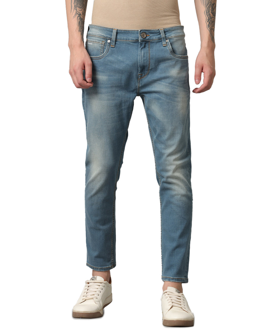 SMOKEY BLUE TRACK SKINNY FIT JEANS