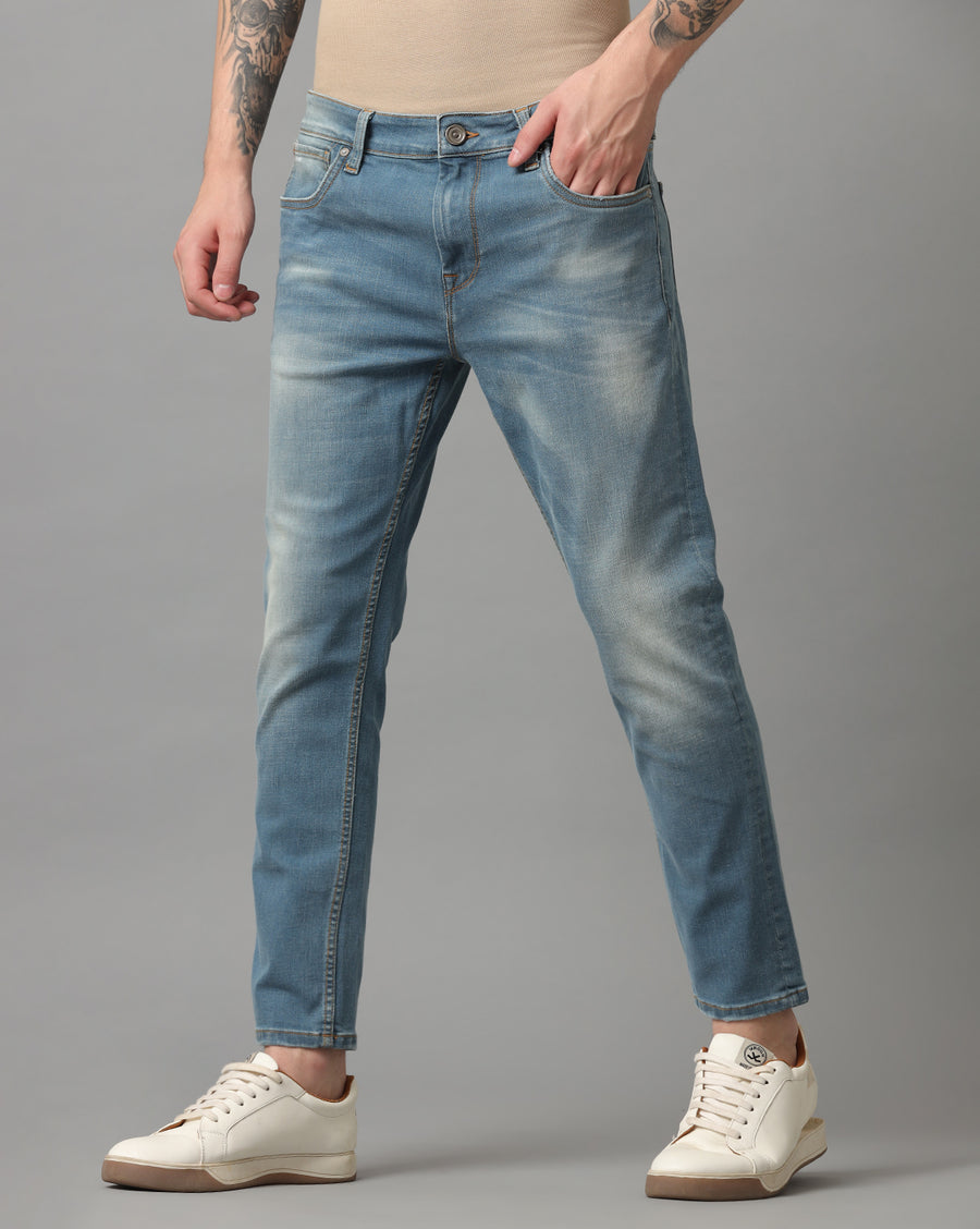 SMOKEY BLUE TRACK SKINNY FIT JEANS