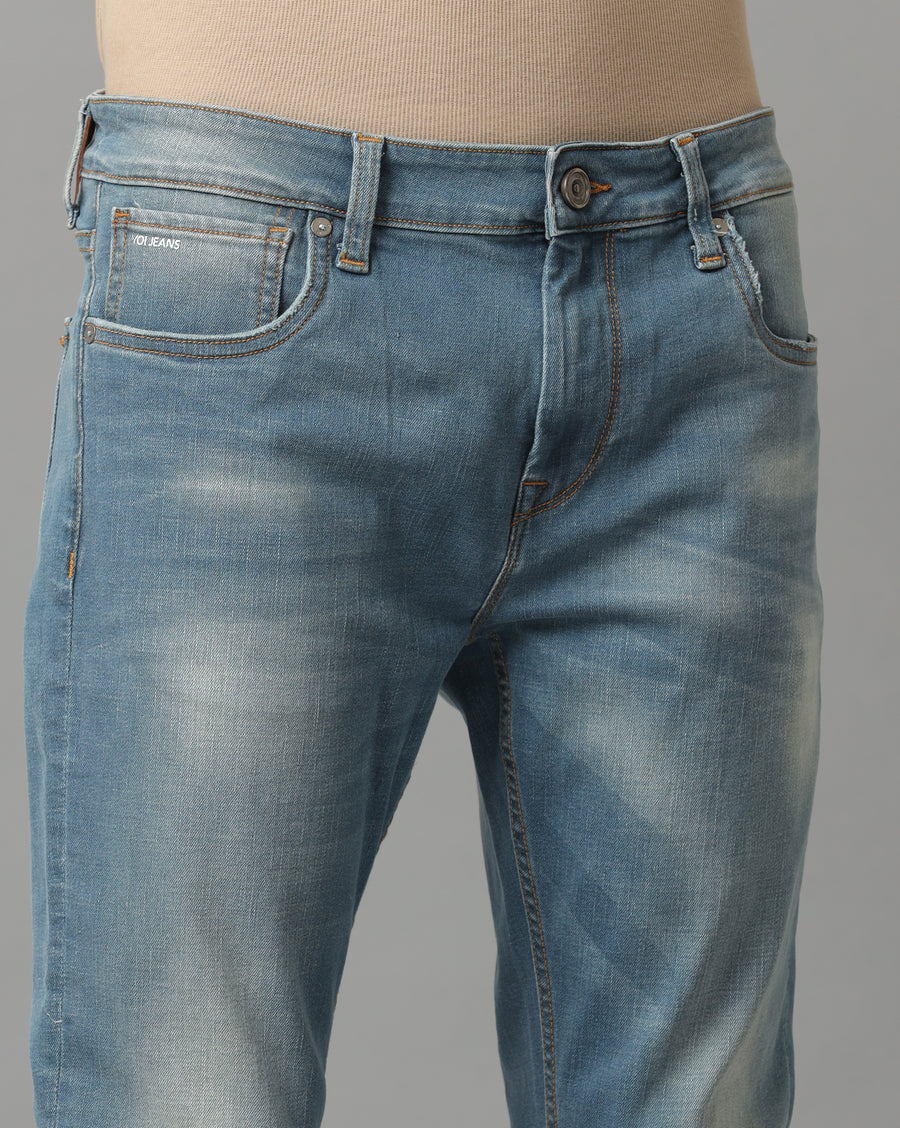 SMOKEY BLUE TRACK SKINNY FIT JEANS