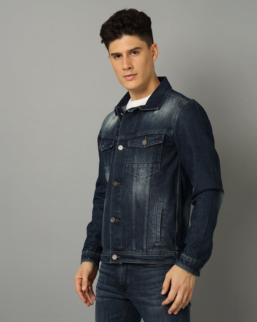 Washed Pure Cotton Denim Jacket