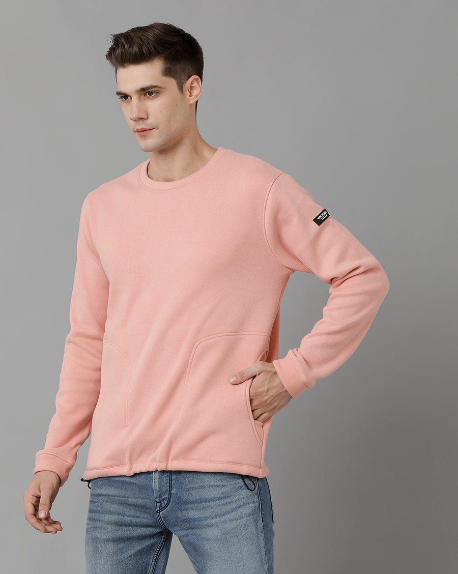 Voi Jeans Mens Regular Fit Peach Sweatshirt