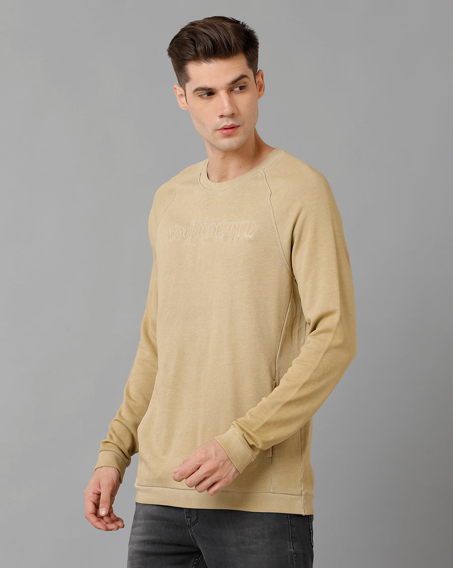 Voi Jeans Mens Regular Fit Beige Sweatshirt