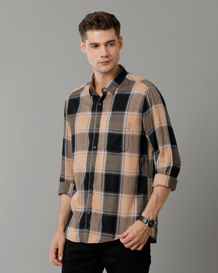 Voi Jeans Slim Fit Buffalo Checked Pure Cotton Casual Shirt