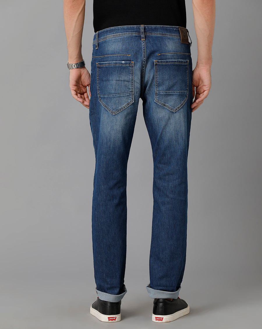 Voi Jeans Mens Indigo Solid Arturo - Comfort Fit Jeans