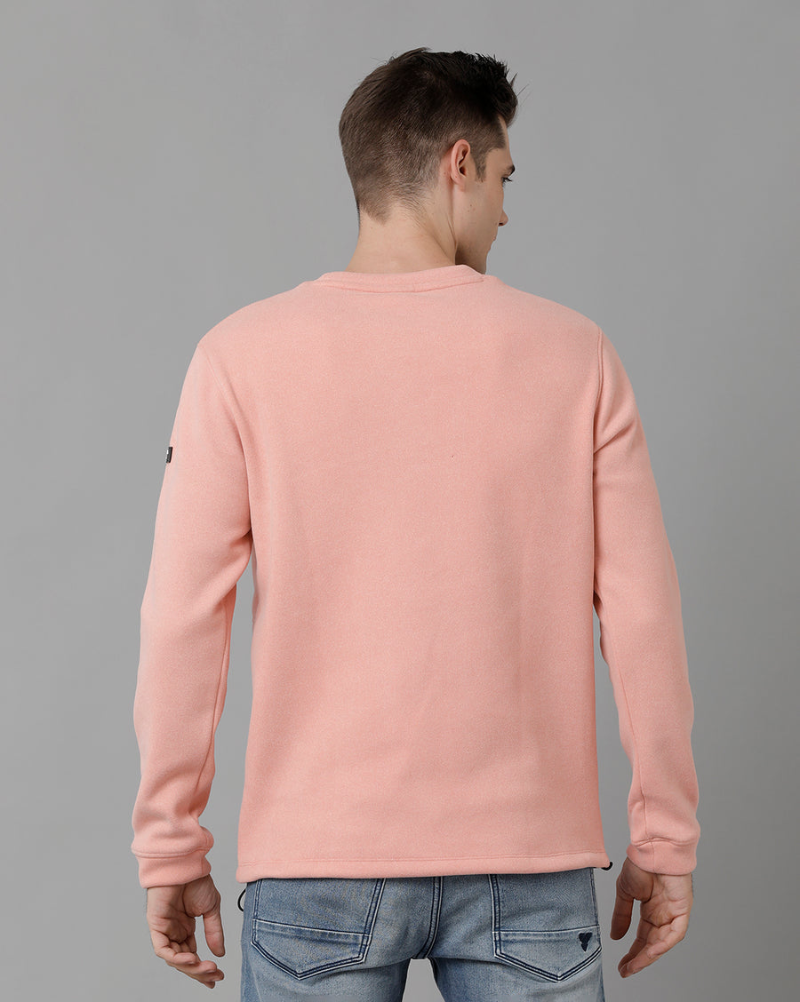 Voi Jeans Mens Regular Fit Peach Sweatshirt