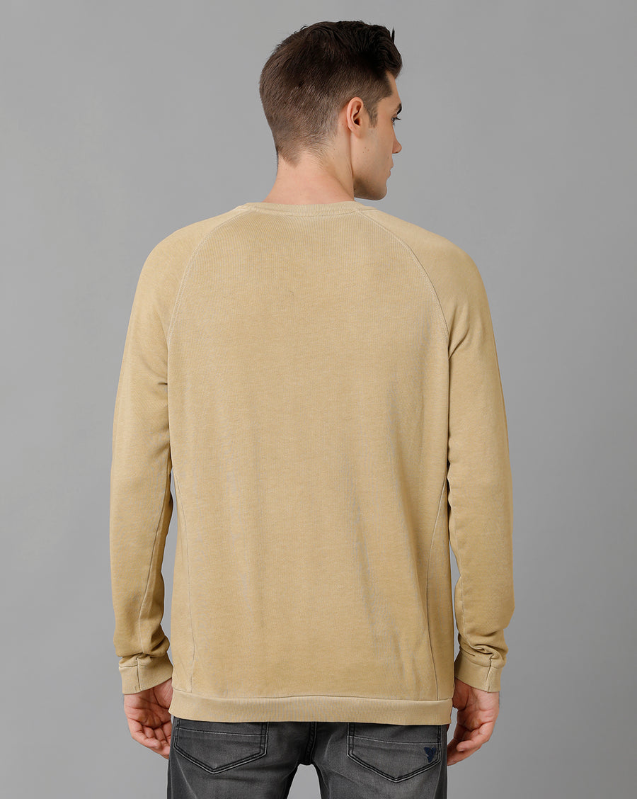 Voi Jeans Mens Regular Fit Beige Sweatshirt