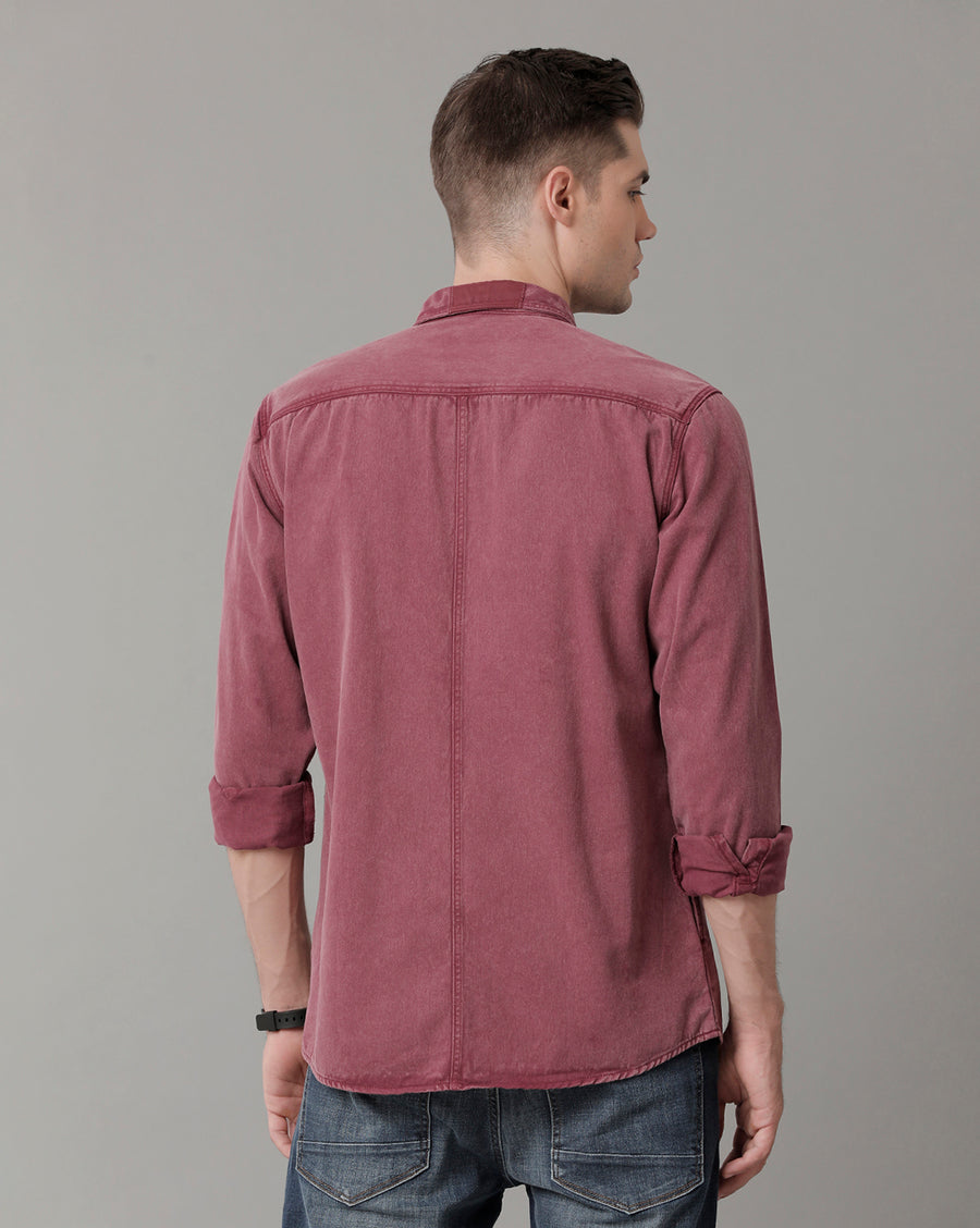 Voi Jeans Mens Wine Slim Fit Shirt