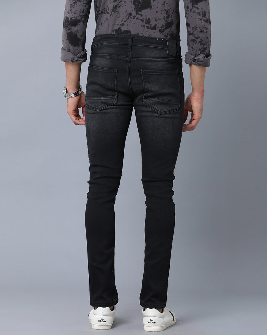 Voi Jeans Men Black Skinny Fit Light Fade Stretchable Jeans