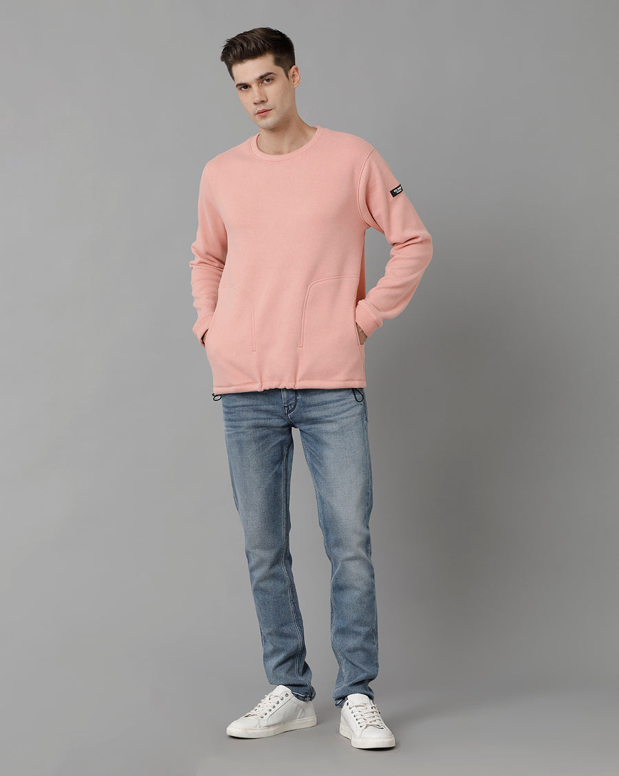 Voi Jeans Mens Regular Fit Peach Sweatshirt