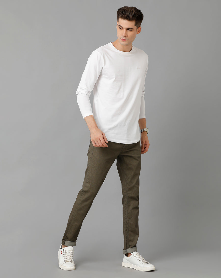 Men Solid Track Skinny Casual Jeans