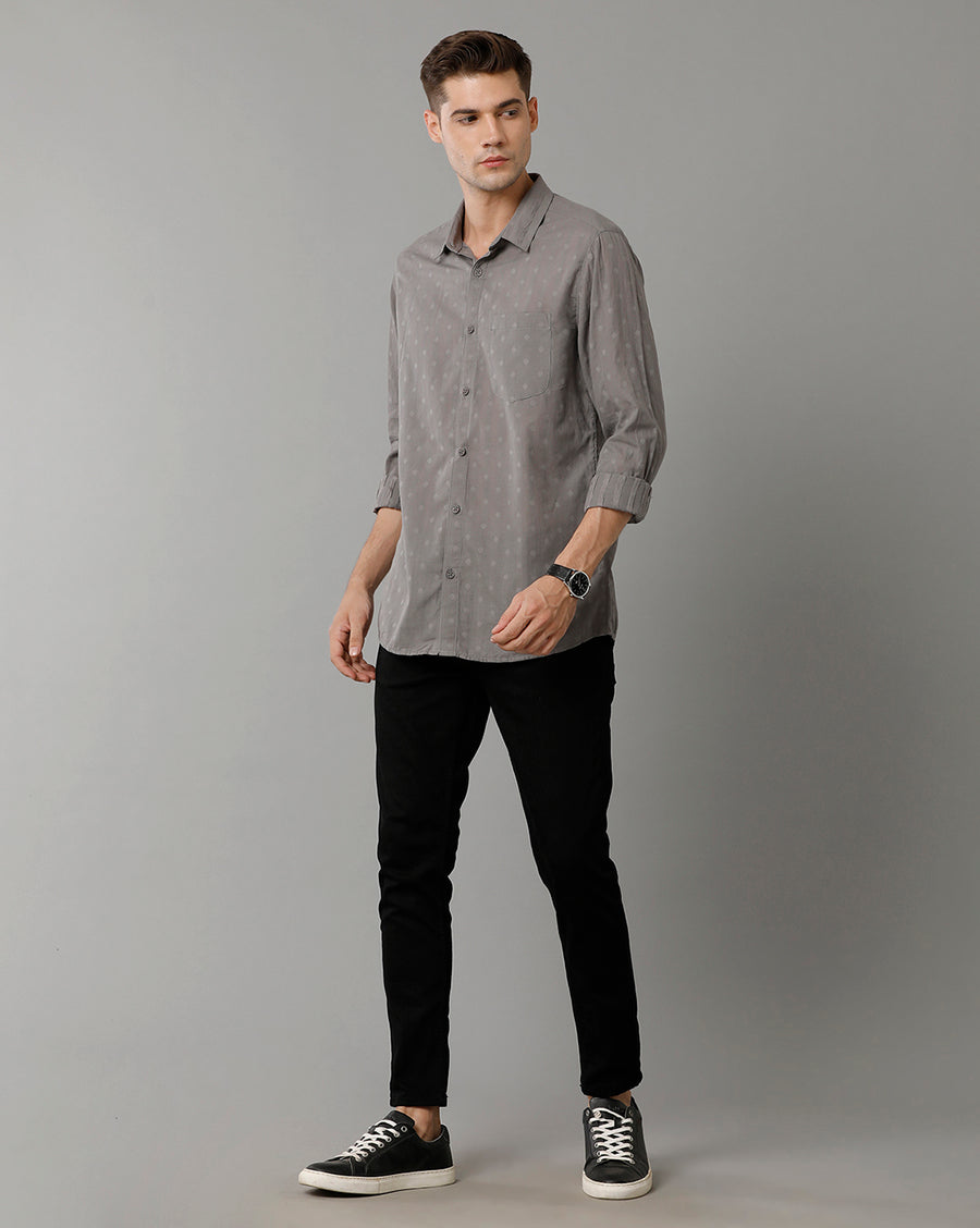 Voi Jeans Premium Slim Fit Conversational Printed Pure Cotton Casual Shirt